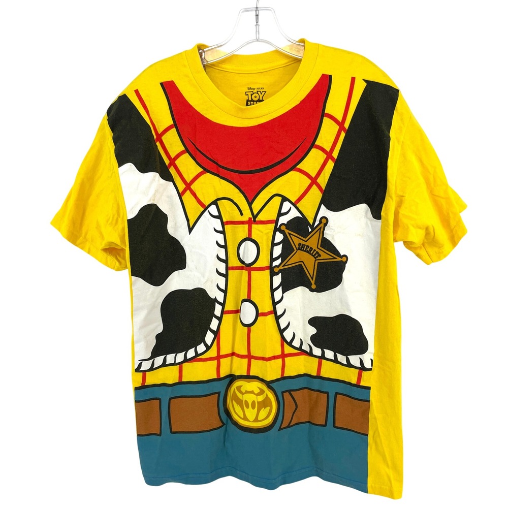 Disney Pixar Toy Story Woody Costume T Shirt Mens M Short Sleeve Yellow